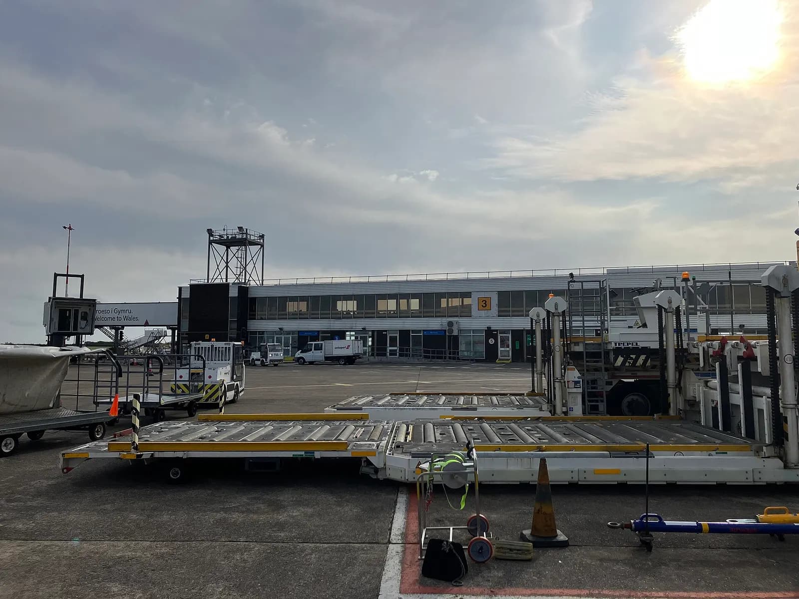 Cardiff Airport apron and terminal airside