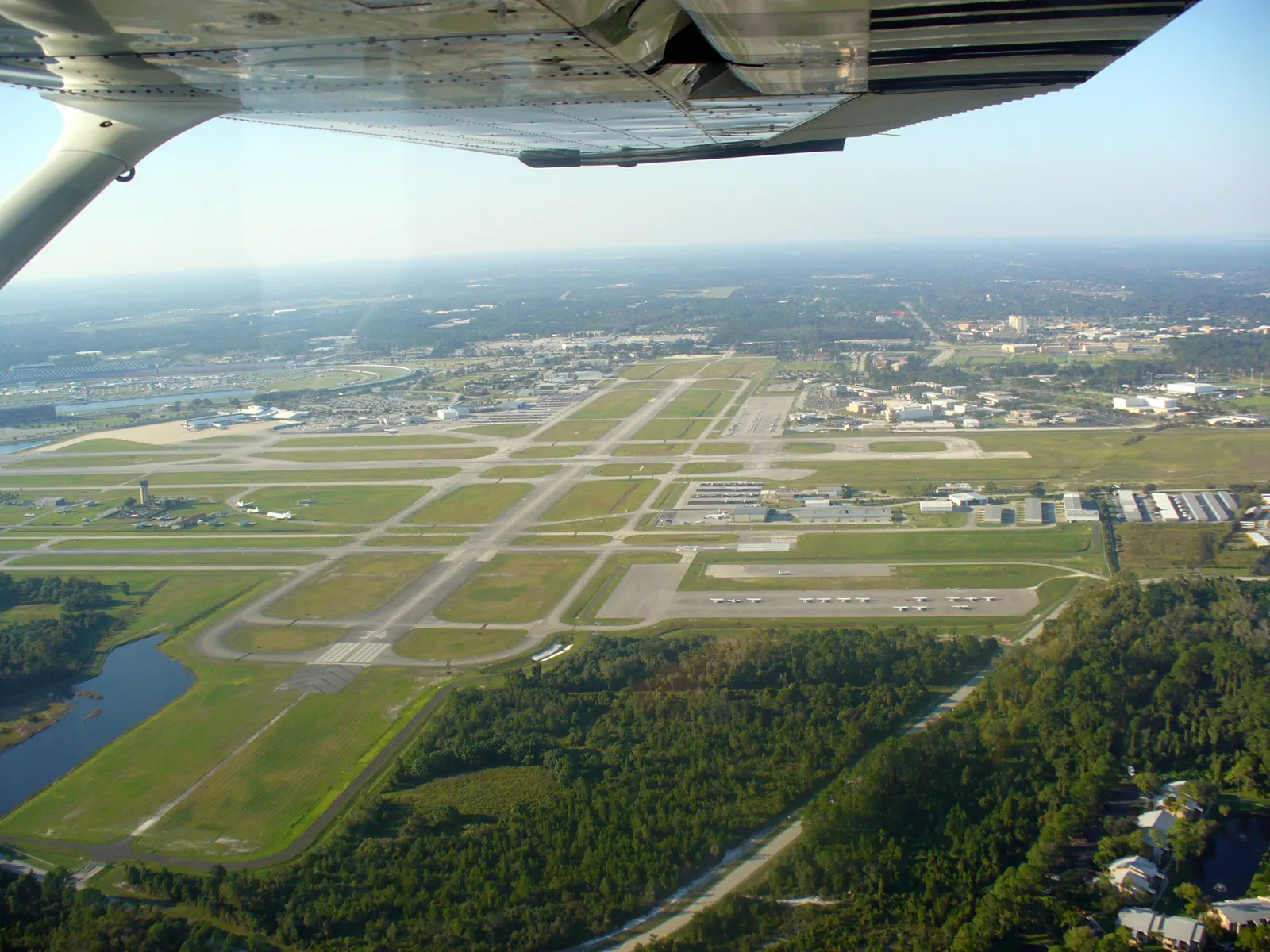 Historic November 2007 aerial of runway 7R at Daytona Beach International Airport