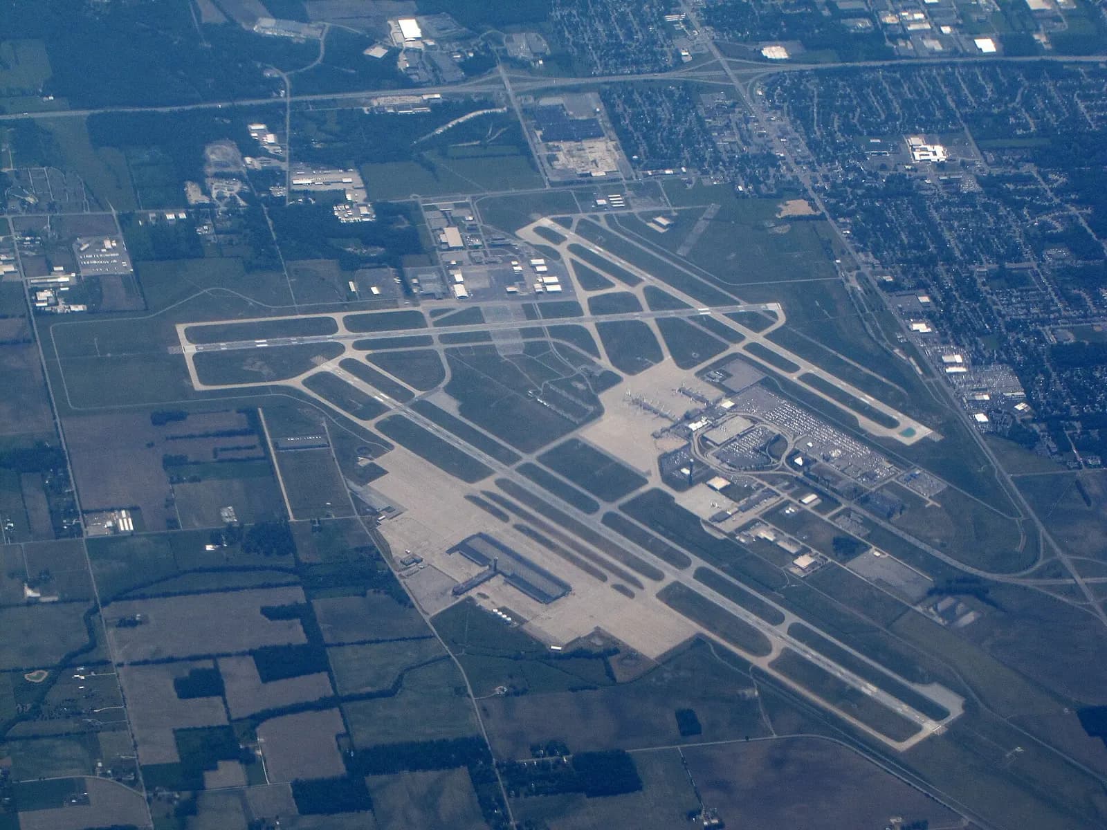 June 2012 view of James M. Cox Dayton International Airport on the civil Vandalia campus.