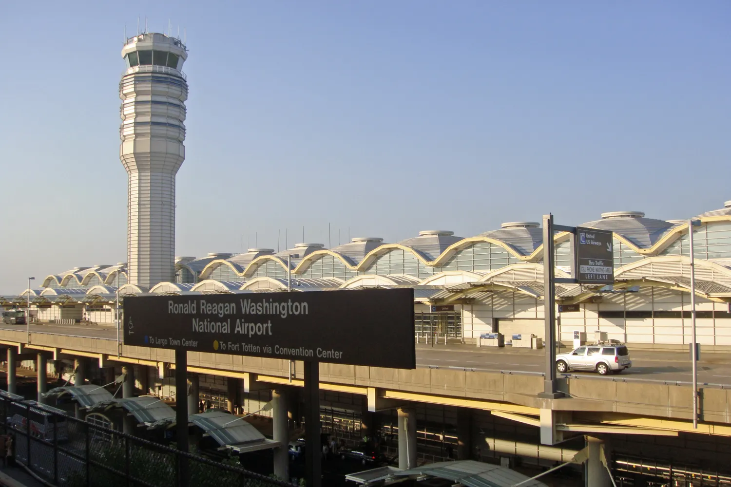 Ronald Reagan Washington National Airport, Air Traffic Control Tower & Terminal C (taken from DC Metro station)