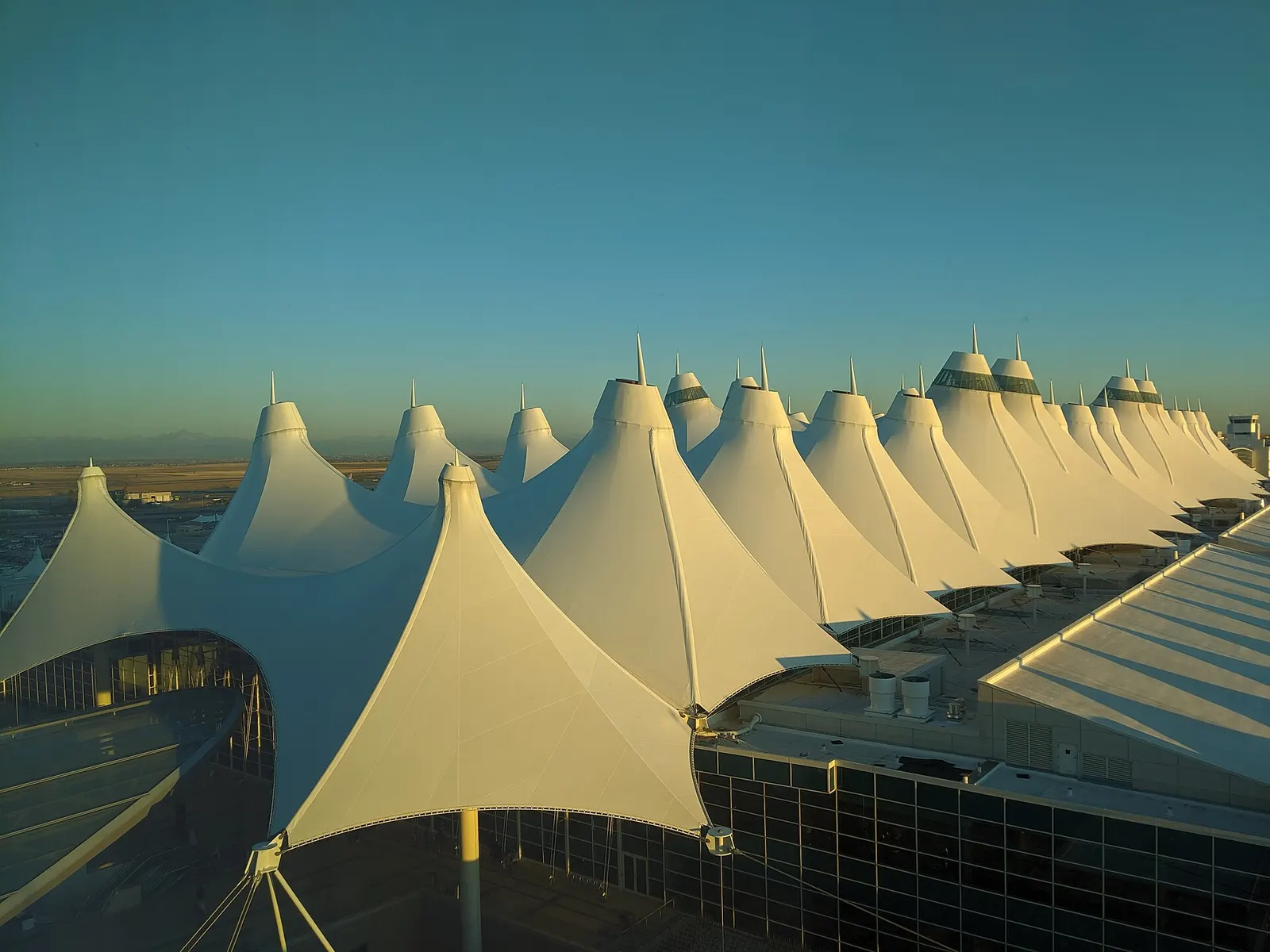 Denver International Airport Main Terminal early morning from the Westin Hotel (13th floor)
