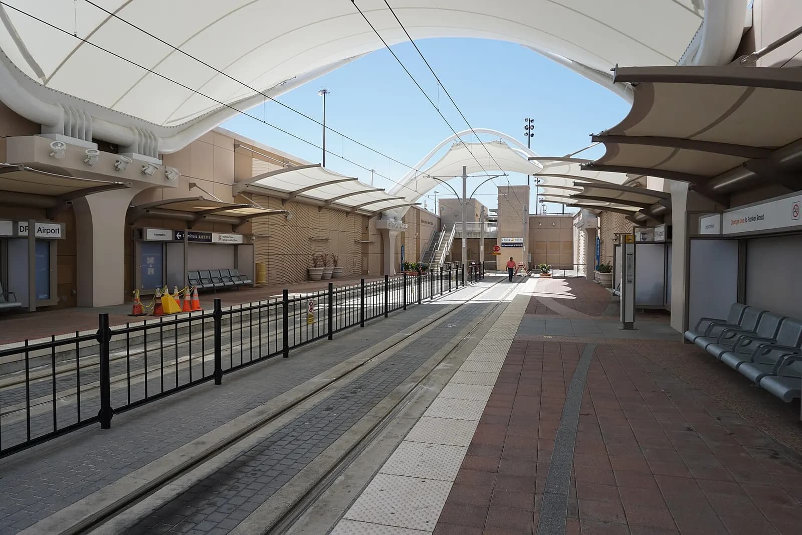 DFW Airport Station at Dallas/Fort Worth International Airport in Texas ( United States ).