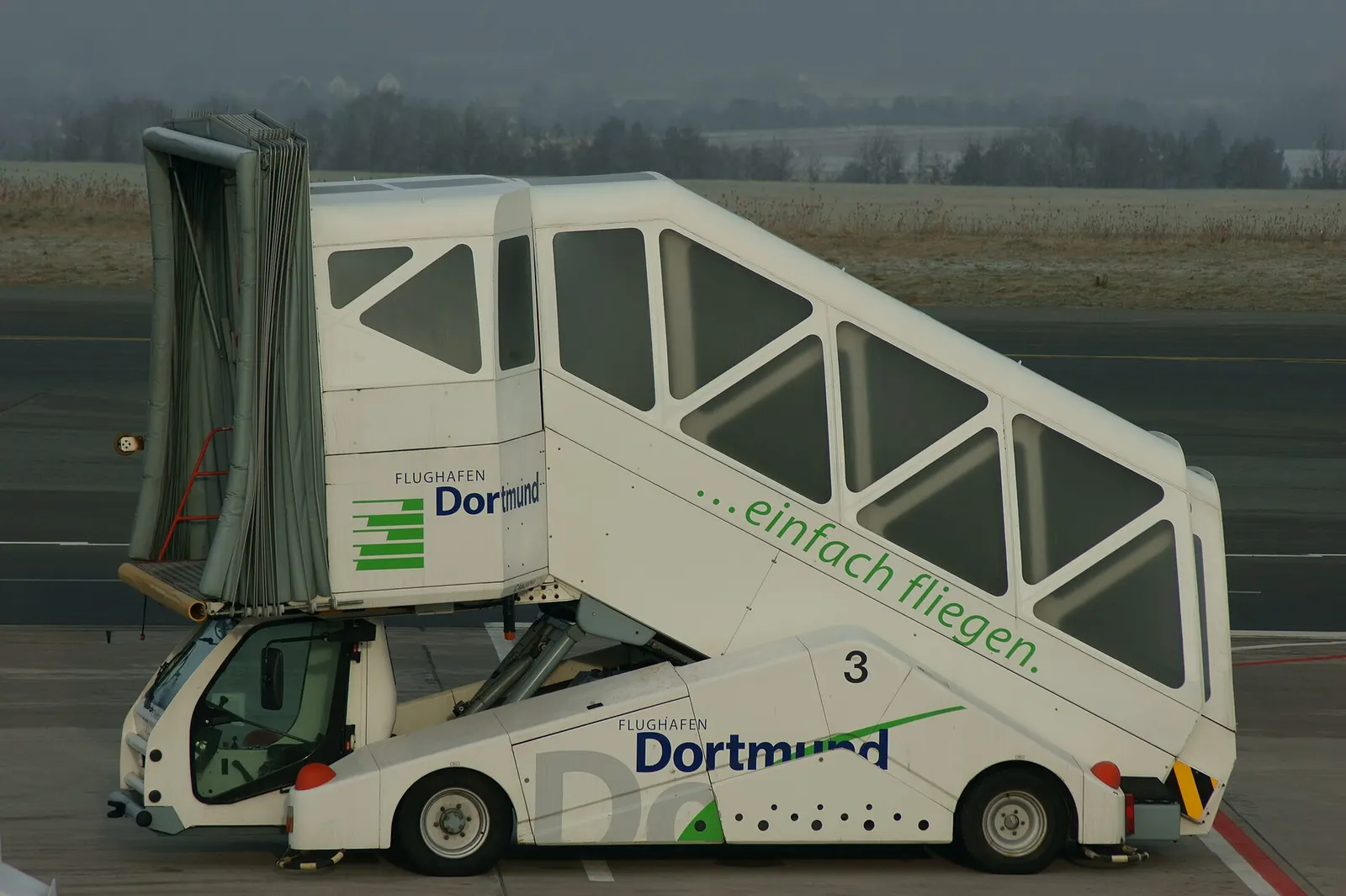 Mobile Gangway at Dortmund airport, Germany.