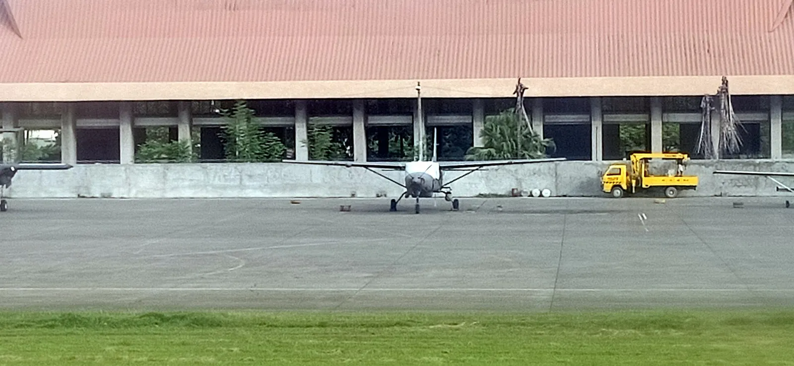 A Philippine Air Force (PAF) Cessna 208B aircraft at the Francisco Bangoy International Airport in Davao