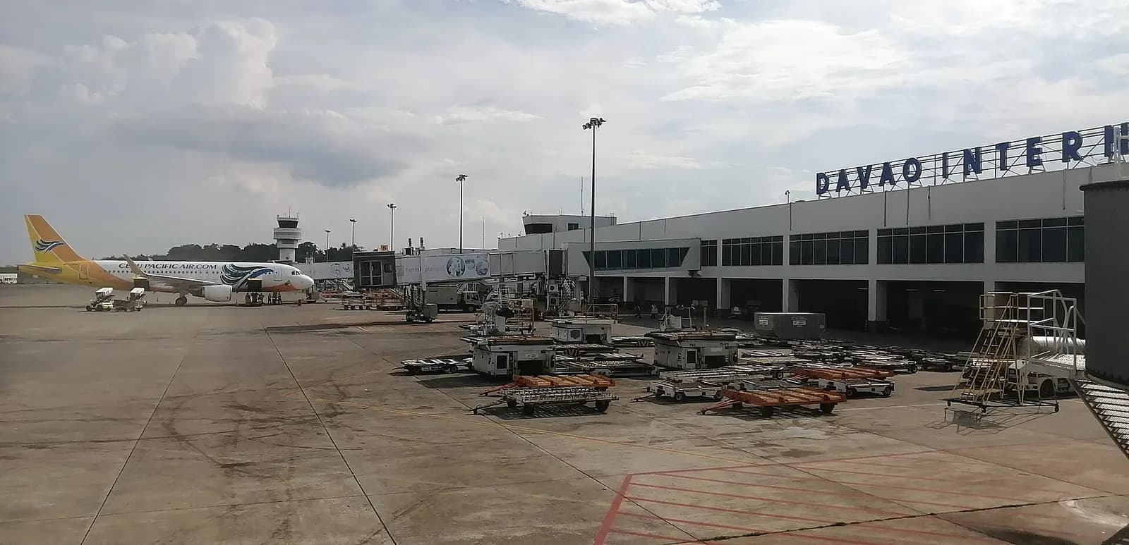 A view of the Davao International Airport (also known as the Francisco Bangoy International Airport) and its tarmac shot in May 2019