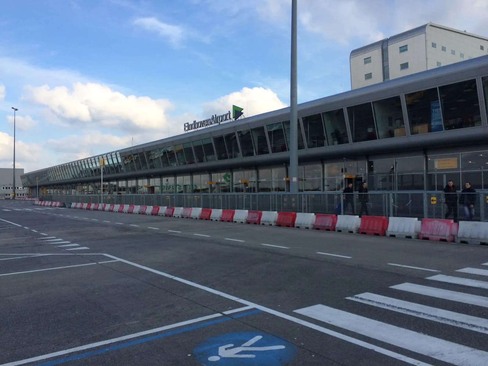 Eindhoven Airport terminal building seen from the landside approach.