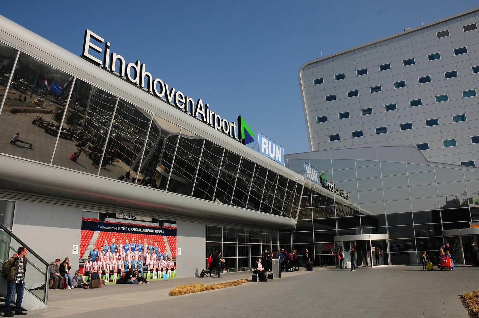 Entrance building of Eindhoven Airport photographed in April 2015.