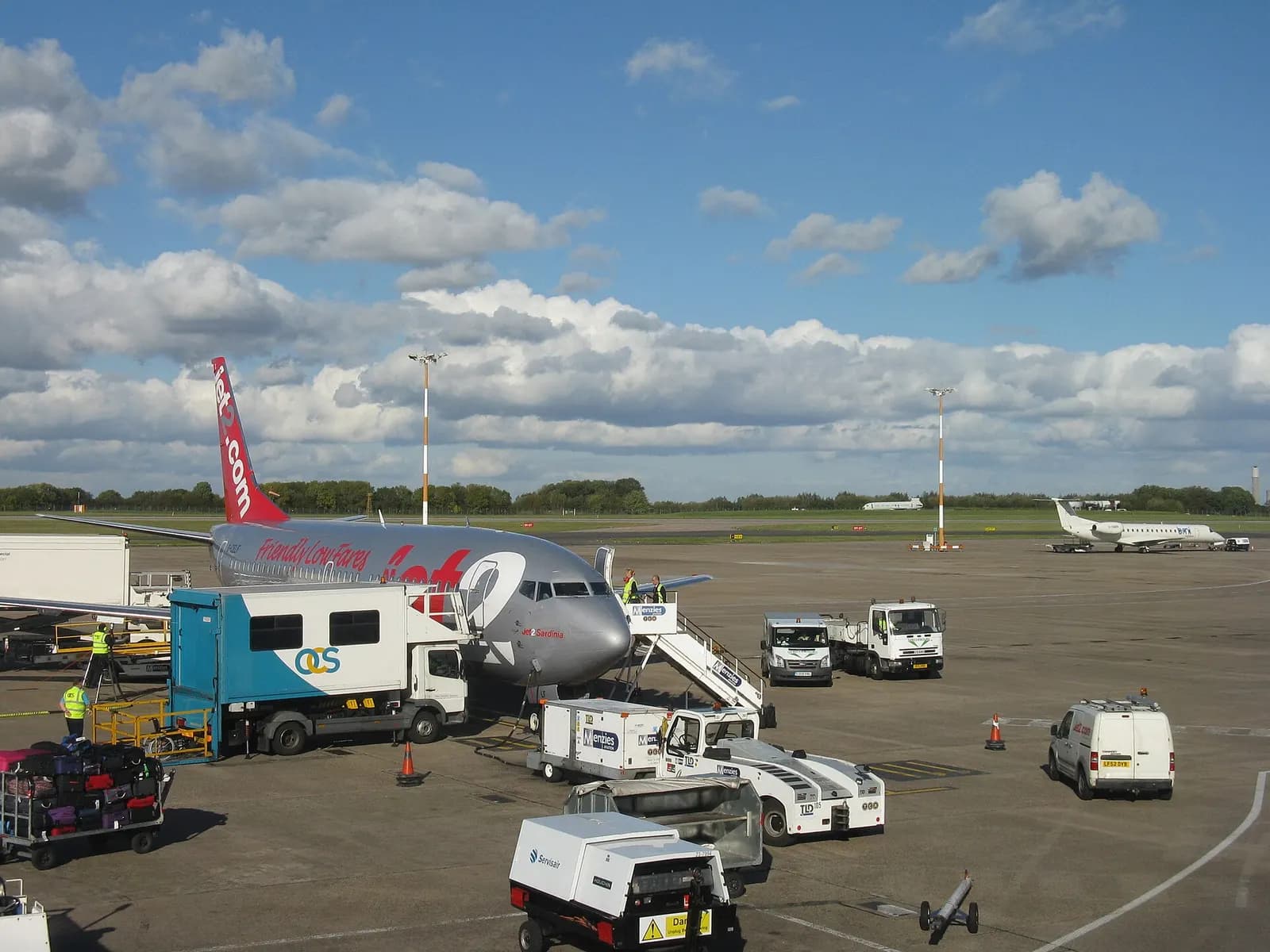 Jet2 aircraft on stand at East Midlands Airport