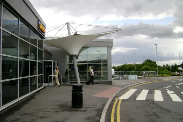 East Midlands Airport arrivals entrance