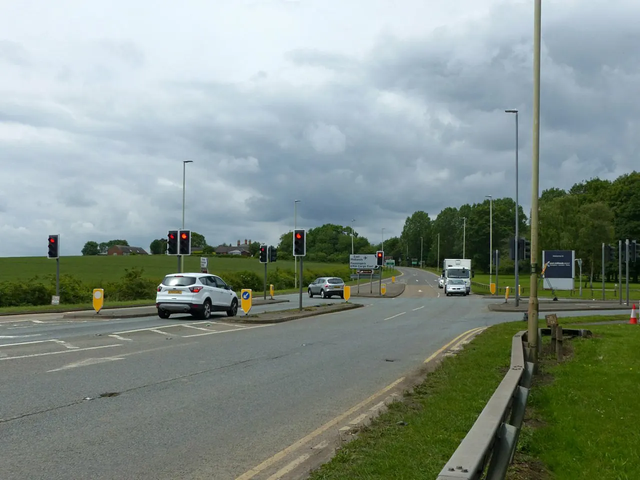 Main A453 entrance road into East Midlands Airport