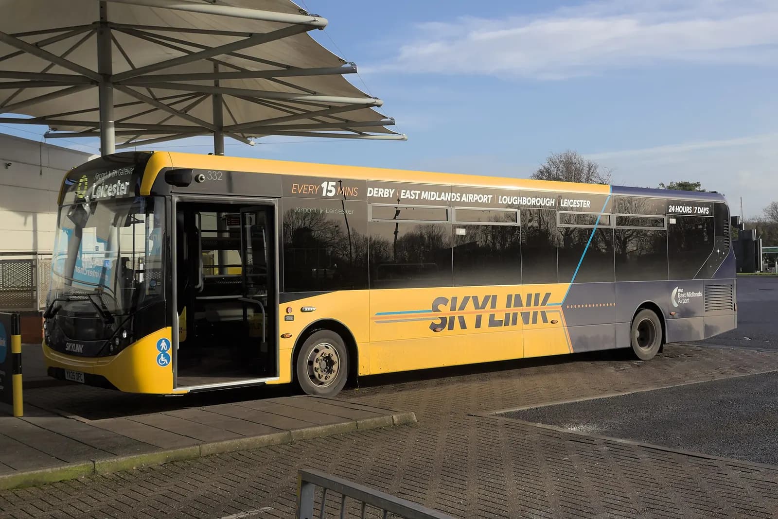 Skylink Derby bus at East Midlands Airport