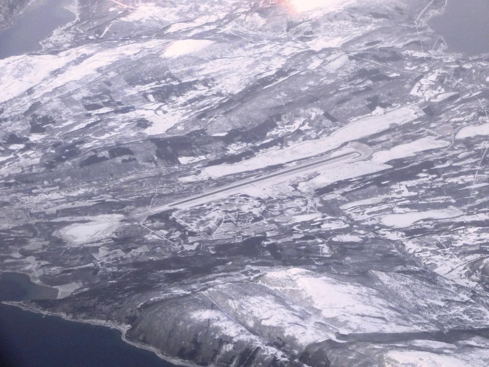 Aerial view of Harstad/Narvik Airport, Evenes and the surrounding Ofoten landscape