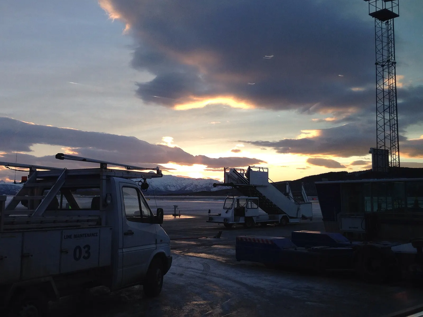 Aircraft and northern Norway winter light at Harstad/Narvik Airport, Evenes