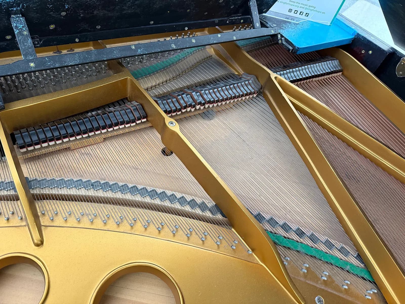 Interior of a Sing for Hope Piano within Terminal C of Newark Liberty International Airport in Newark, Essex County, New Jersey