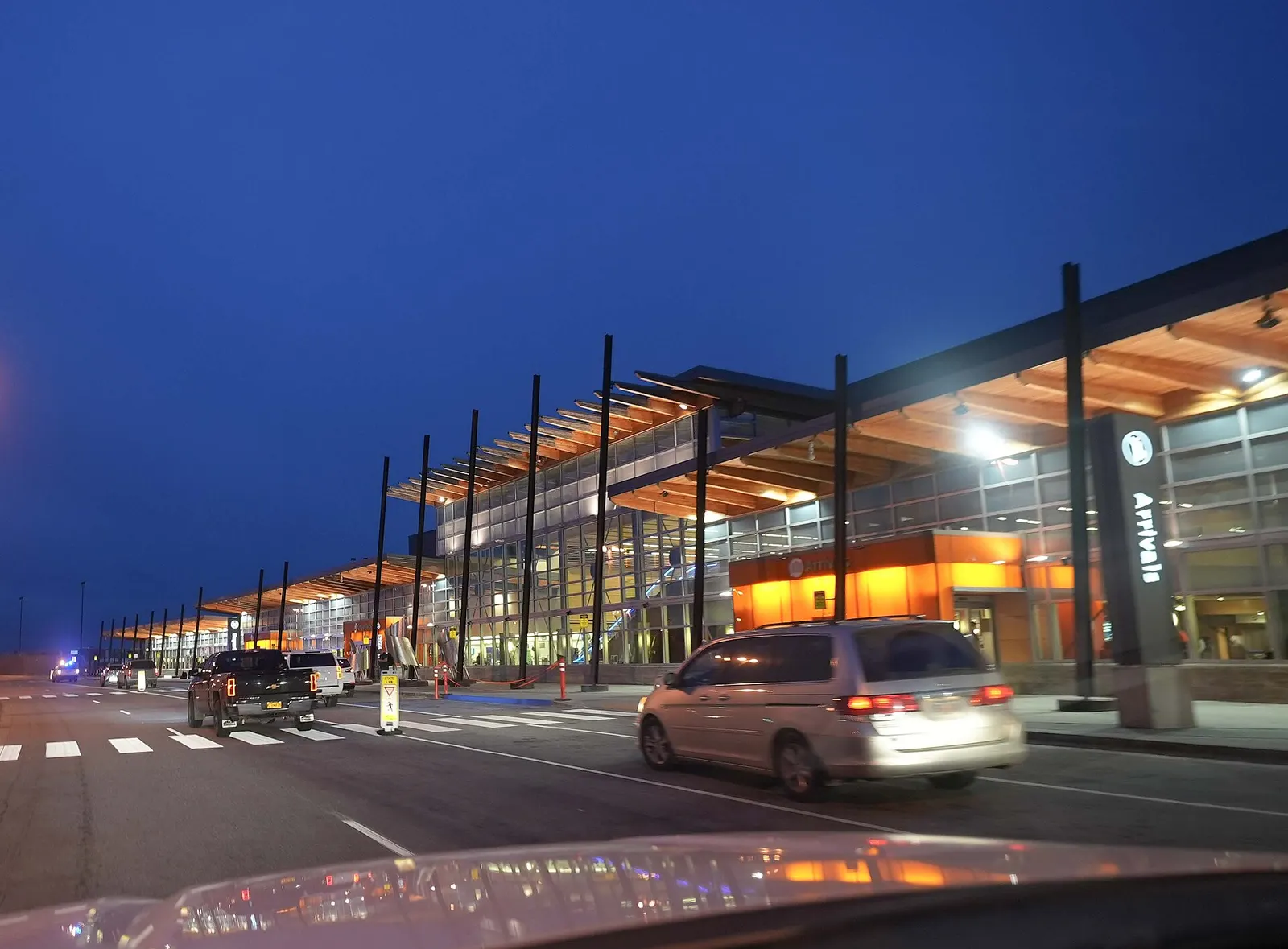 Landside entrance of the Fairbanks International Airport main terminal, 13 September 2021