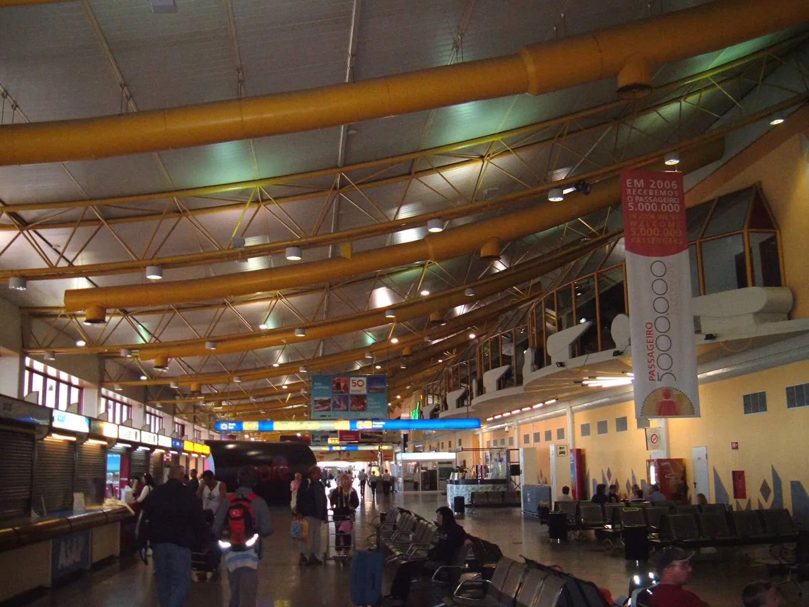 Faro airport check-in area.
