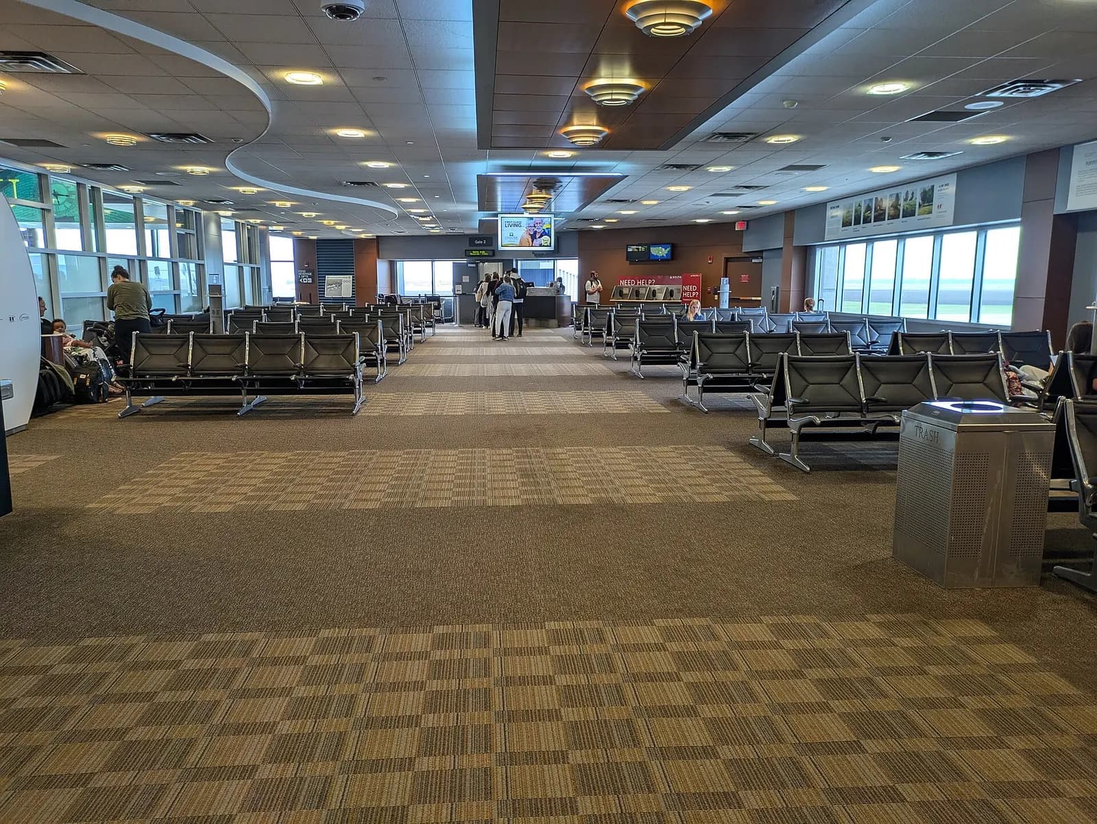 Another passenger-terminal interior view at Hector International Airport in August 2024.