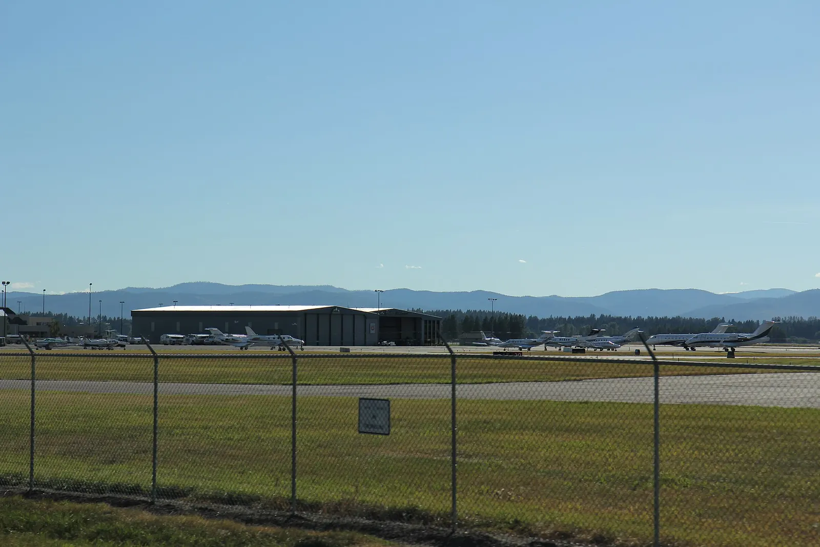 Glacier Park International Airport campus from U.S. Route 2, 18 August 2013