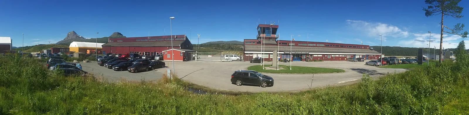 Panorma (slightly distorted) of Førde Airport, Bringeland (Førde lufthamn, Bringeland) in Førde, Norway, September 3, 2015.