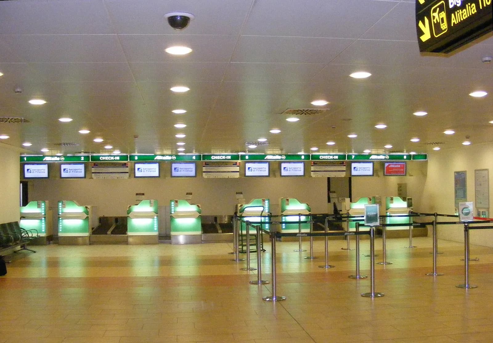 Florence Airport airline check-in counters