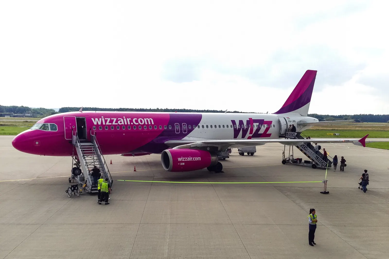 Wizz Air aircraft on stand at Memmingen Airport