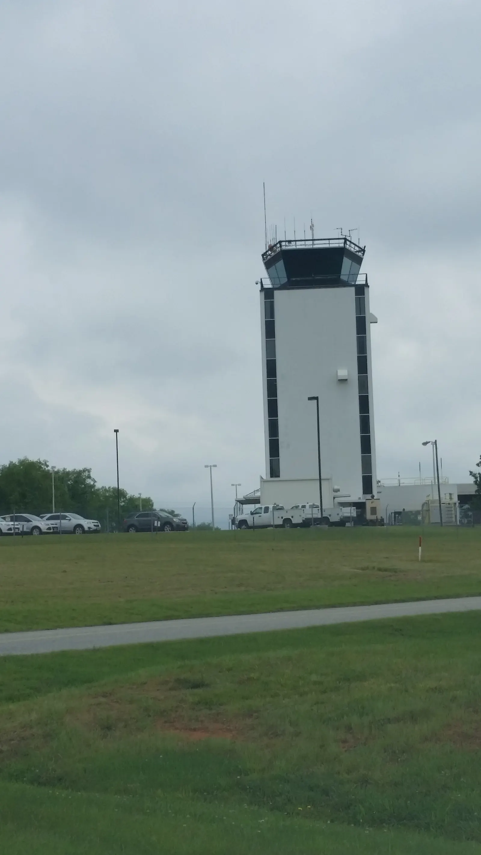 May 2016 civil air-traffic-control tower and TRACON building at Piedmont Triad International Airport.