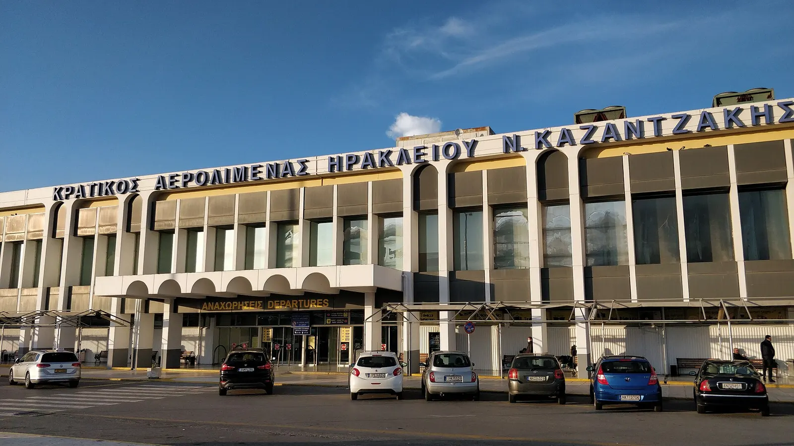 Main passenger terminal building at Heraklion Airport