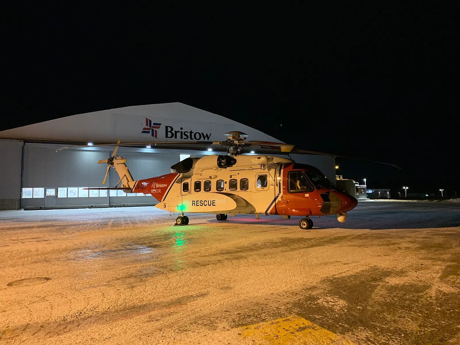 Sikorsky S-92 search-and-rescue helicopter based at Hammerfest Airport