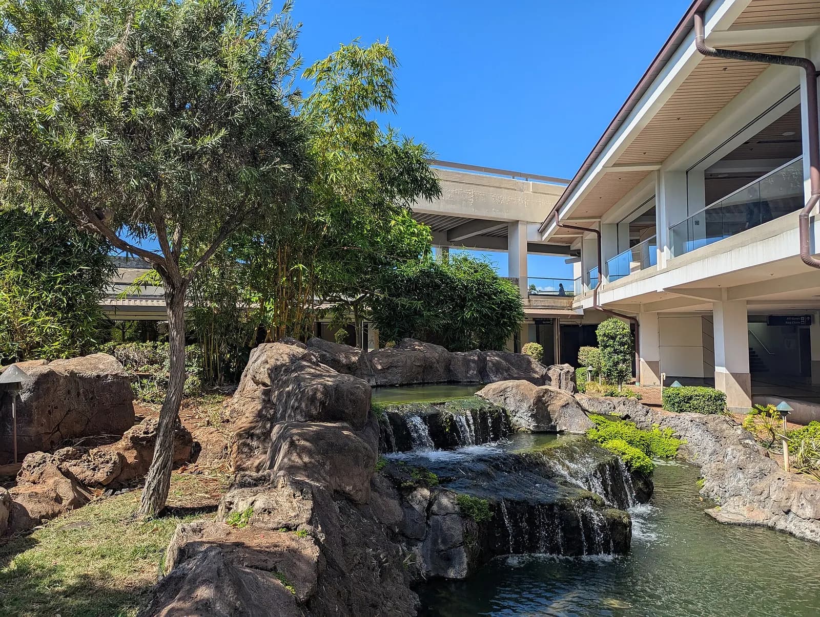Waterfall at the Daniel K. Inouye International Airport's Chinese Garden