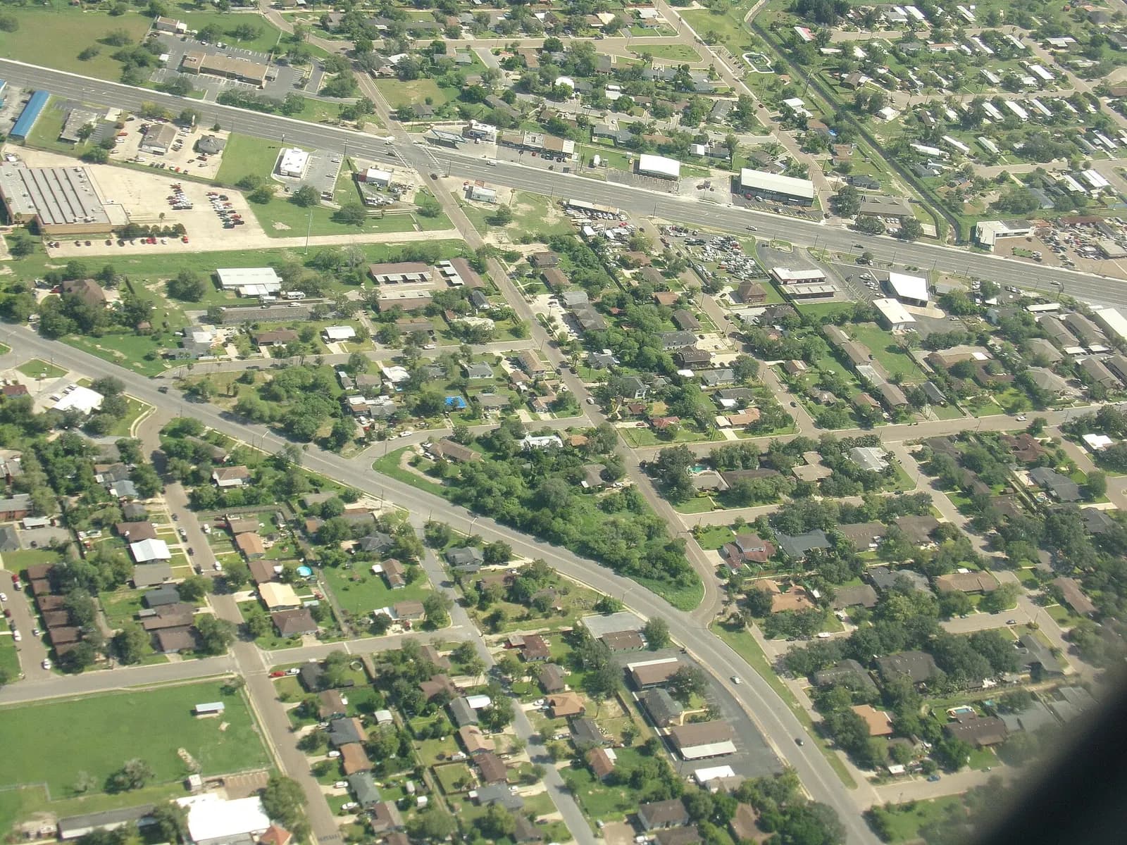 August 2022 aerial of northern Harlingen taken as a Southwest flight climbed out of Valley International Airport.