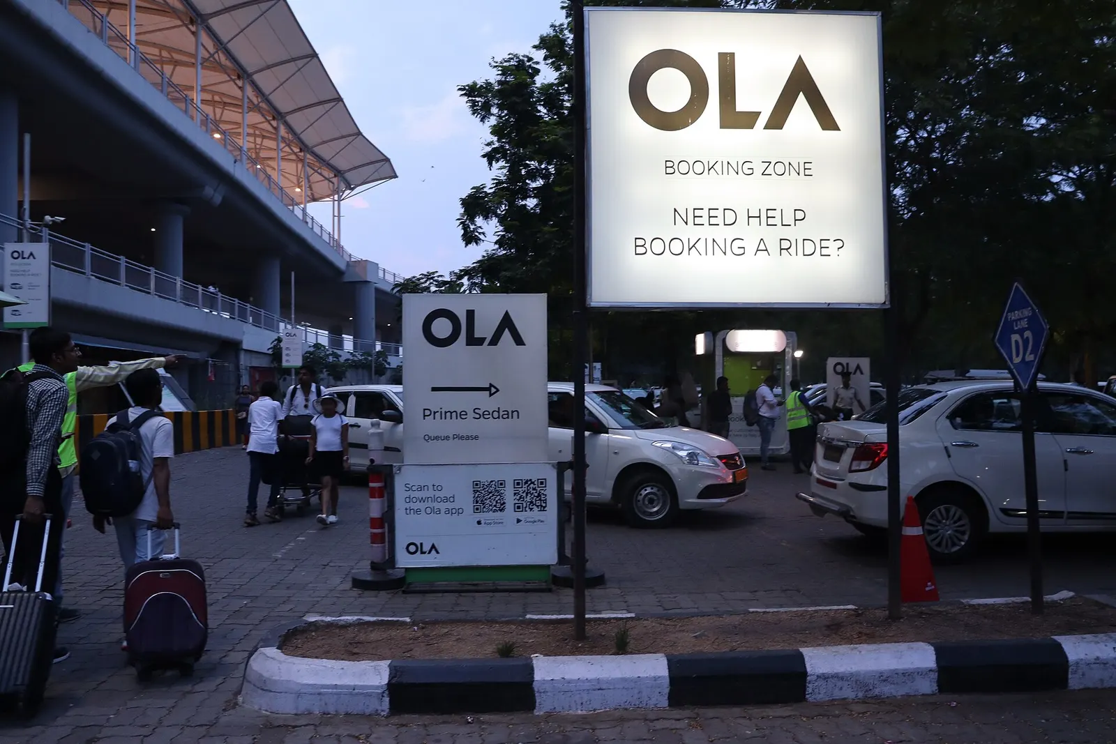 ola pickup area at Rajiv Gandhi International Airport, hyderabad