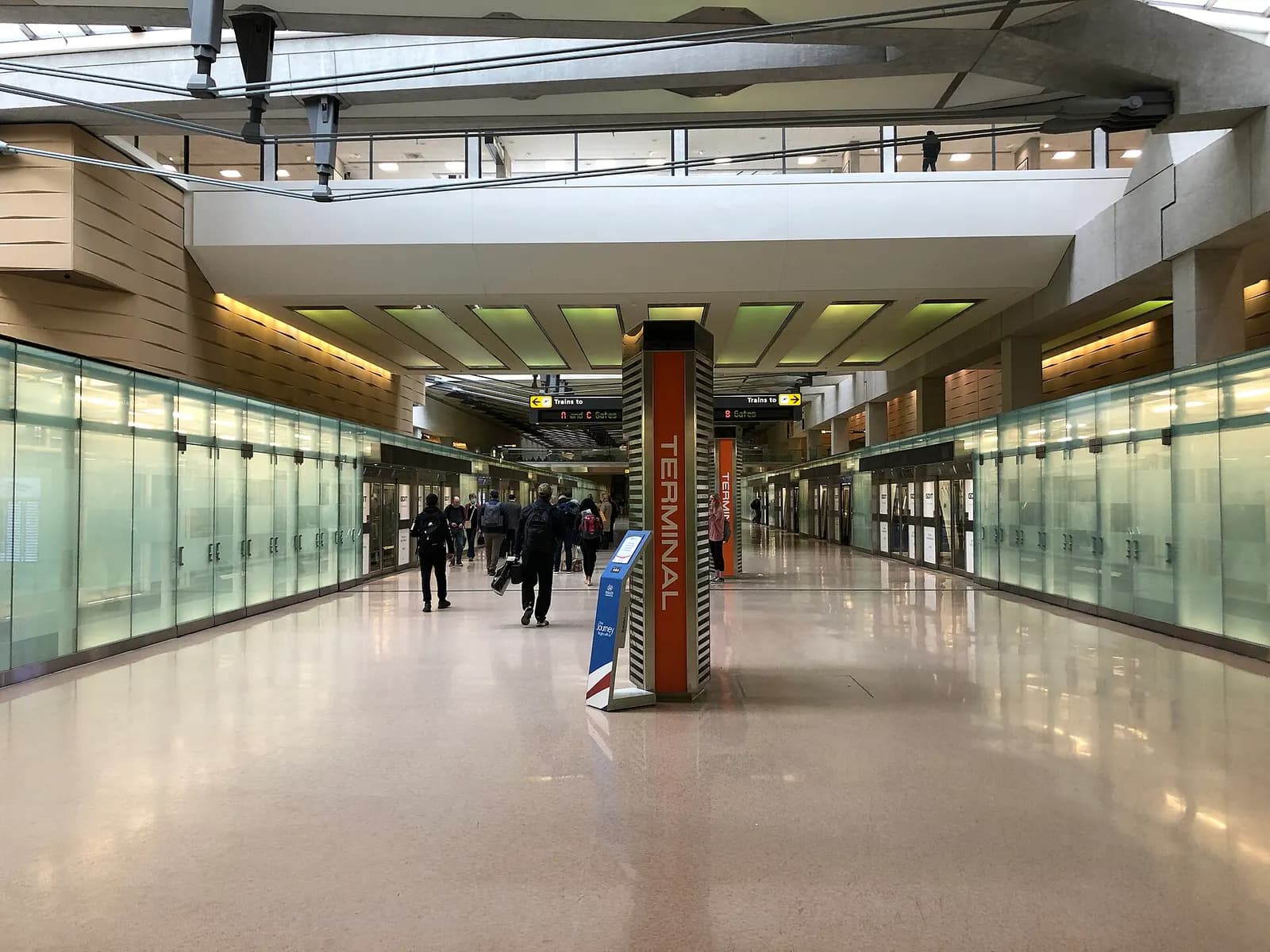AeroTrain station at the main terminal of Washington Dulles International Airport in the Dulles section of Sterling, Loudoun County, Virginia