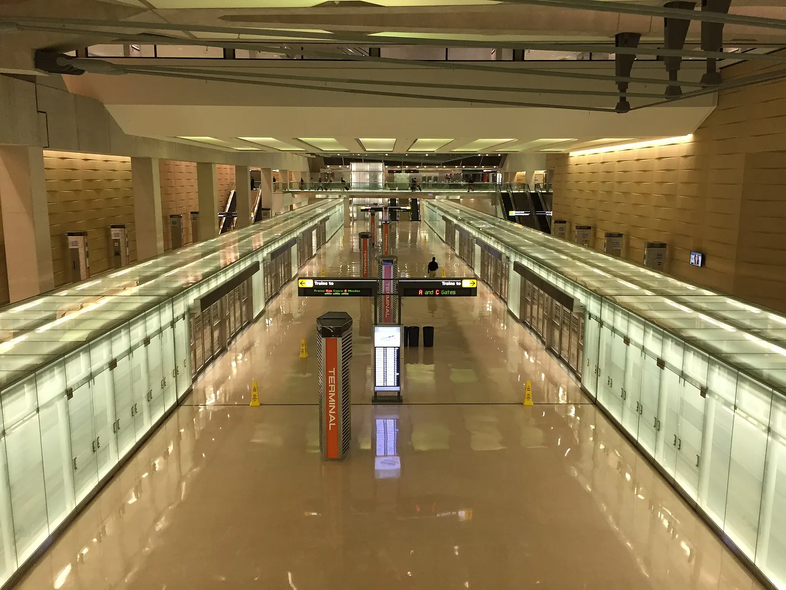 AeroTrain station at the main terminal of Washington Dulles International Airport in Virginia
