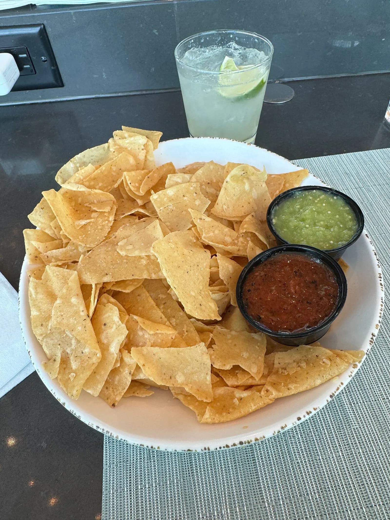 Chips and salsa and a Margarita at Vida Taqueria, Terminal C, George Bush Intercontinental Airport