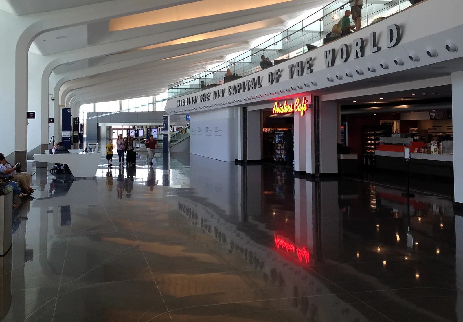 Daytime exterior of the newly opened Wichita Dwight D. Eisenhower National Airport terminal.