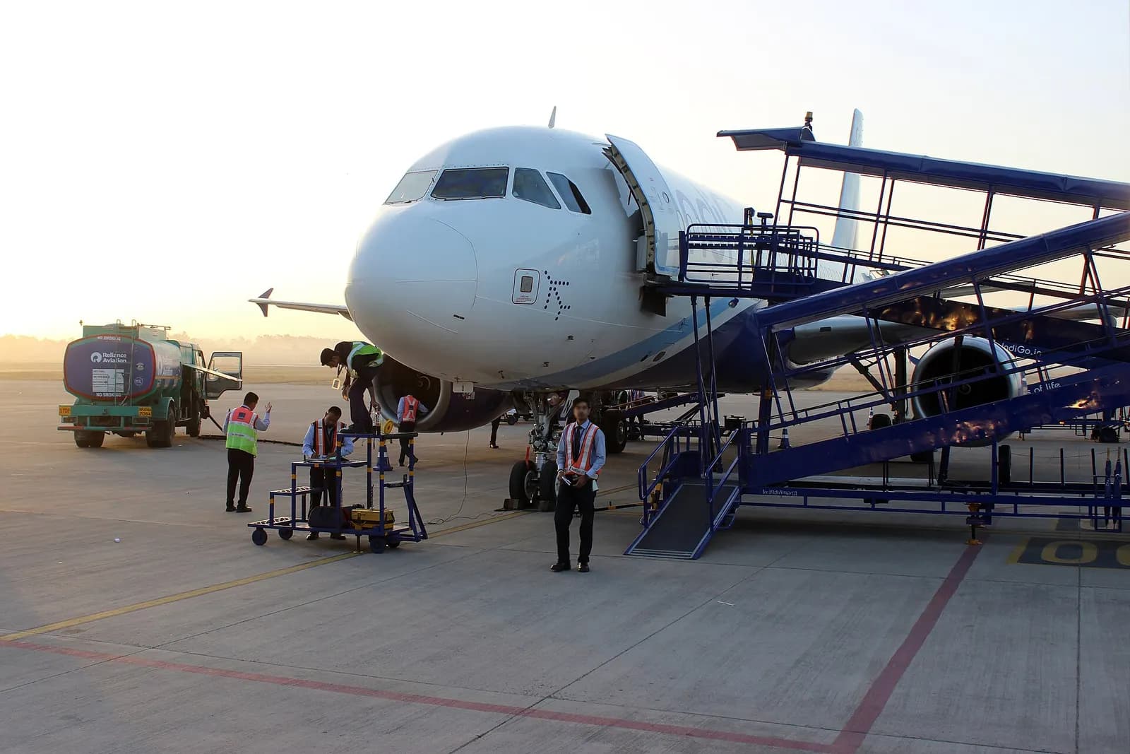 IndiGo aircraft at Indore Airport apron