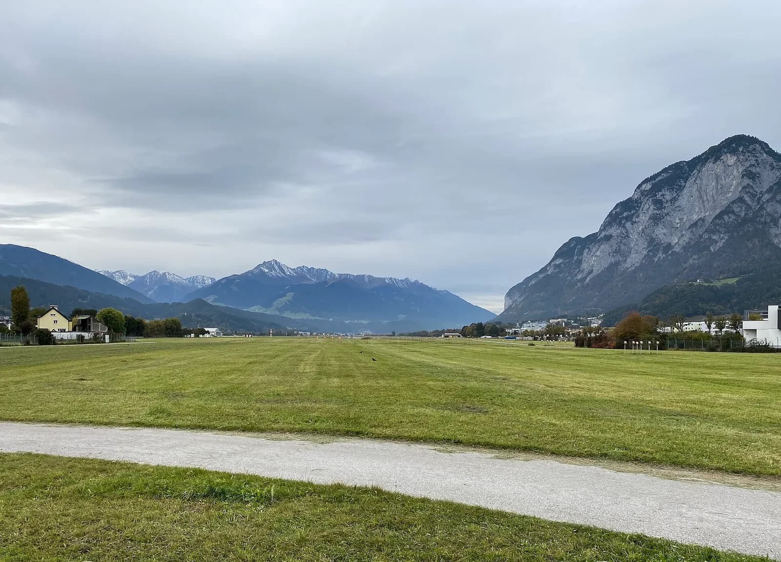 Innsbruck Airport terminal east side and apron, October 2021