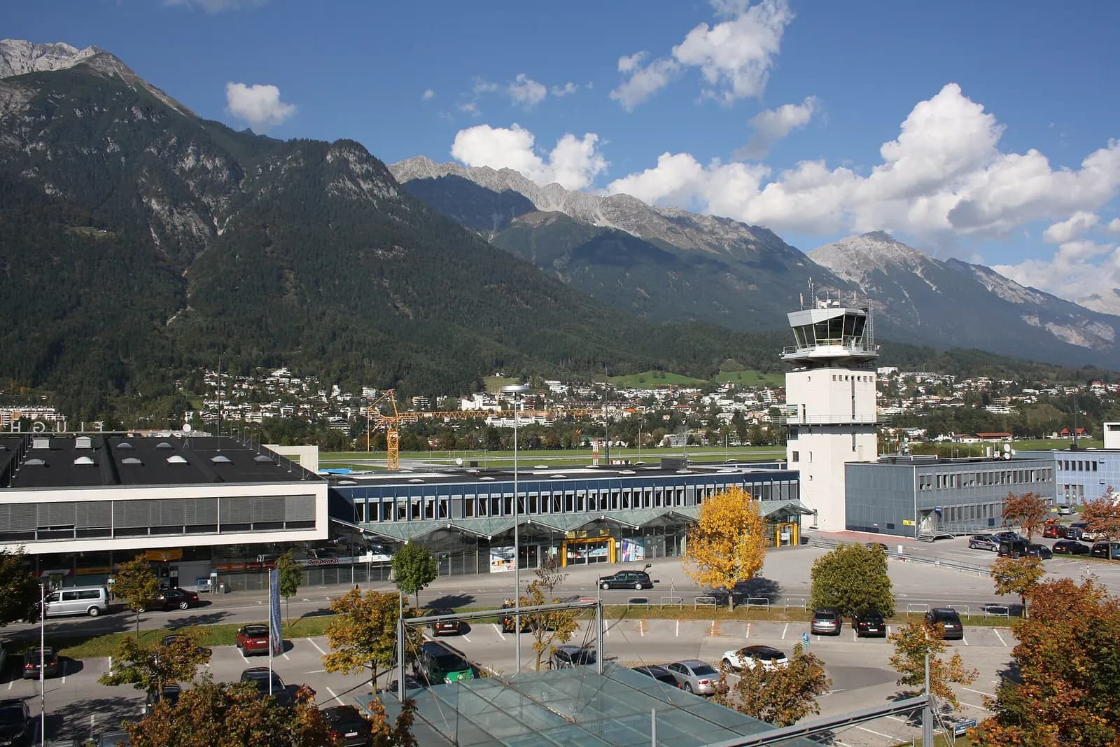 Innsbruck Airport control tower and terminal area