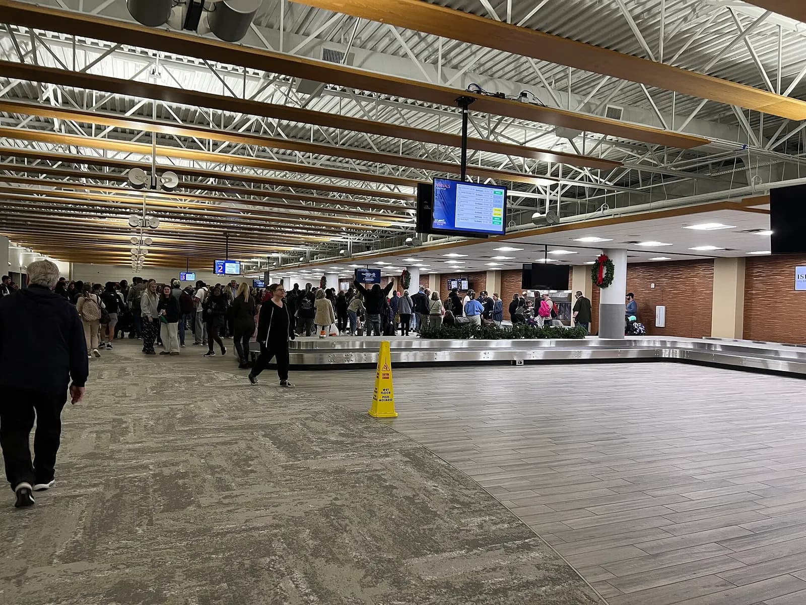 Baggage claim hall inside Long Island MacArthur Airport on the evening of 30 December 2023.