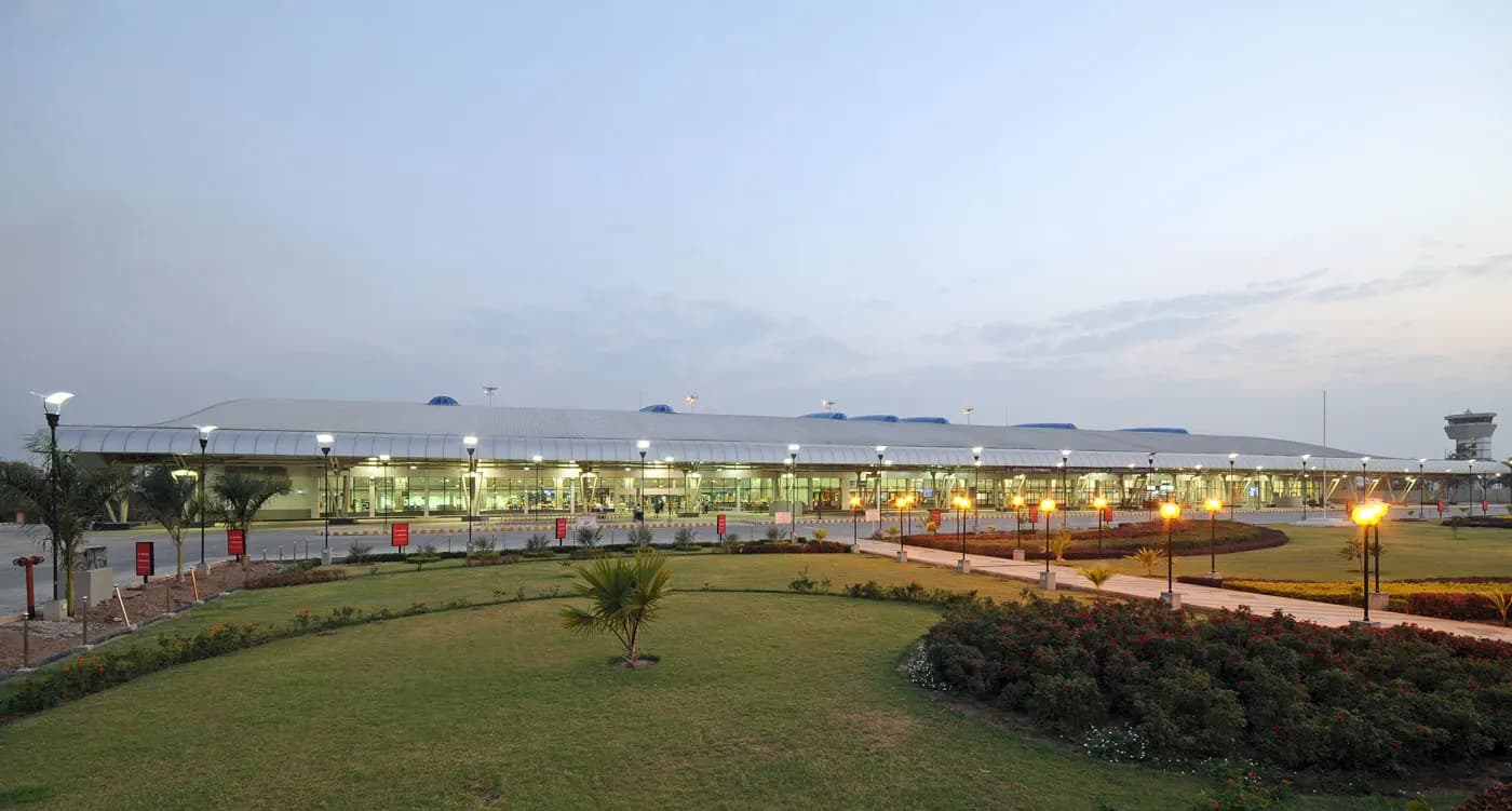 Aurangabad Airport integrated terminal landside with gardens