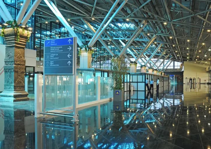 Interior wayfinding hall at Aurangabad Airport