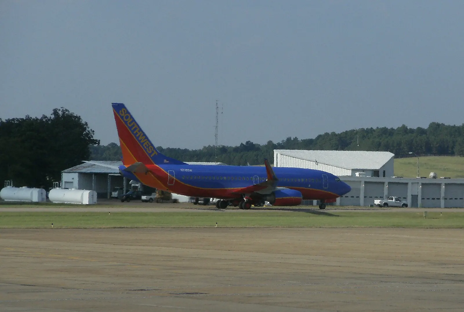 Southwest Airlines Boeing 737 on the ramp at Jackson–Evers International Airport in September 2010