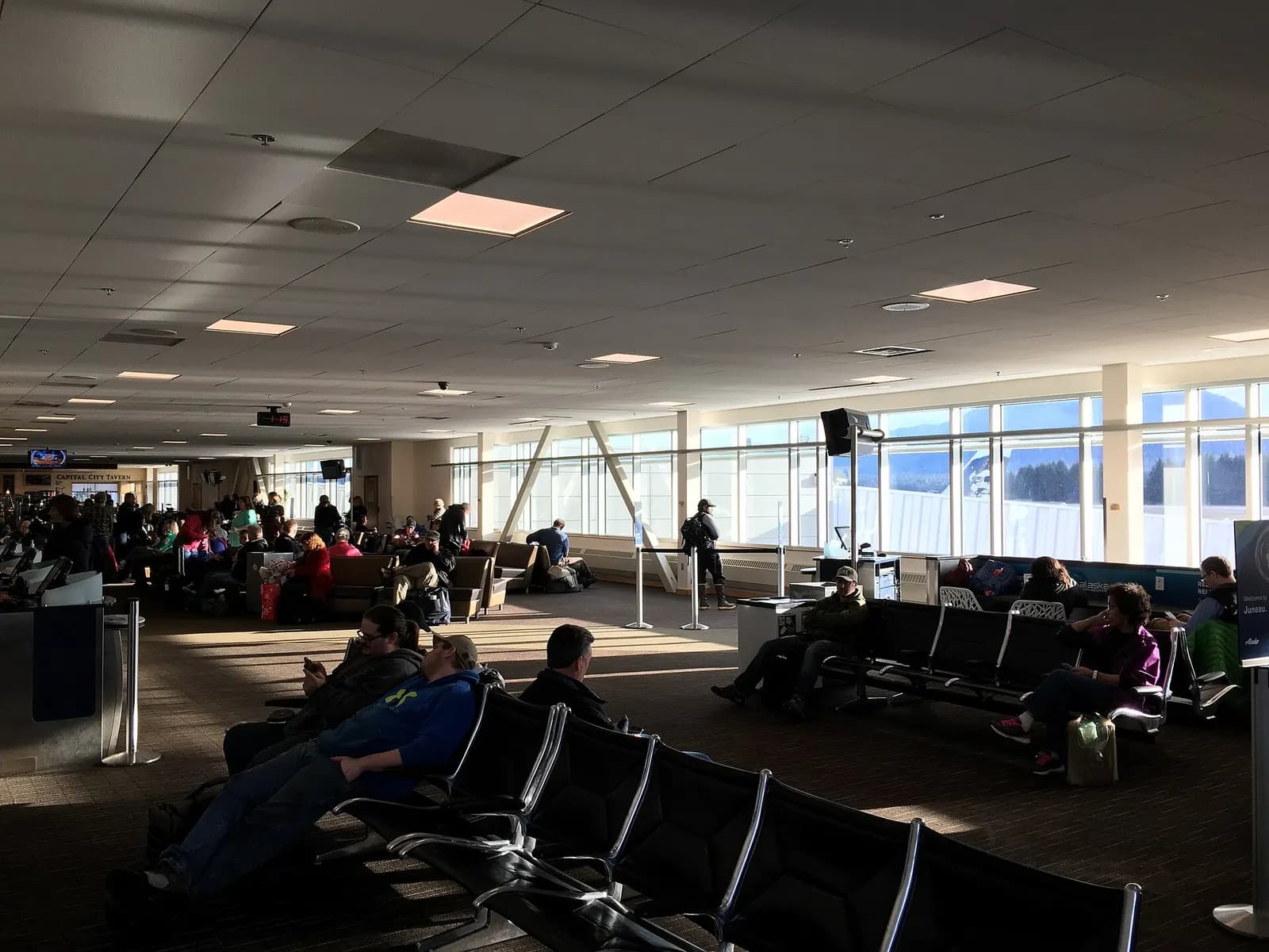 The main passenger terminal at Juneau International Airport photographed 30 January 2017.