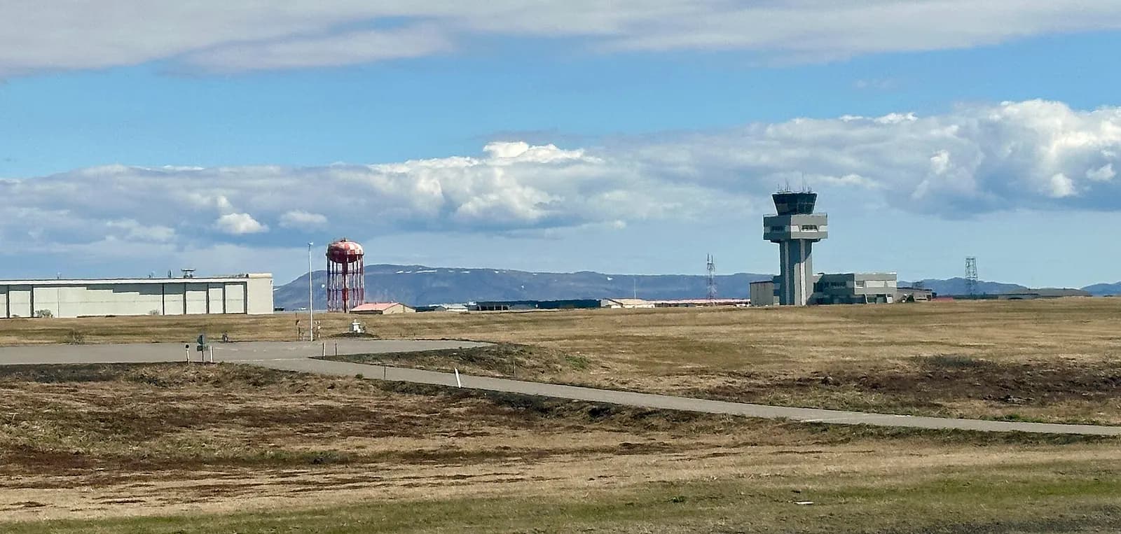 Control tower and airfield at Keflavík International Airport (KEF), Iceland