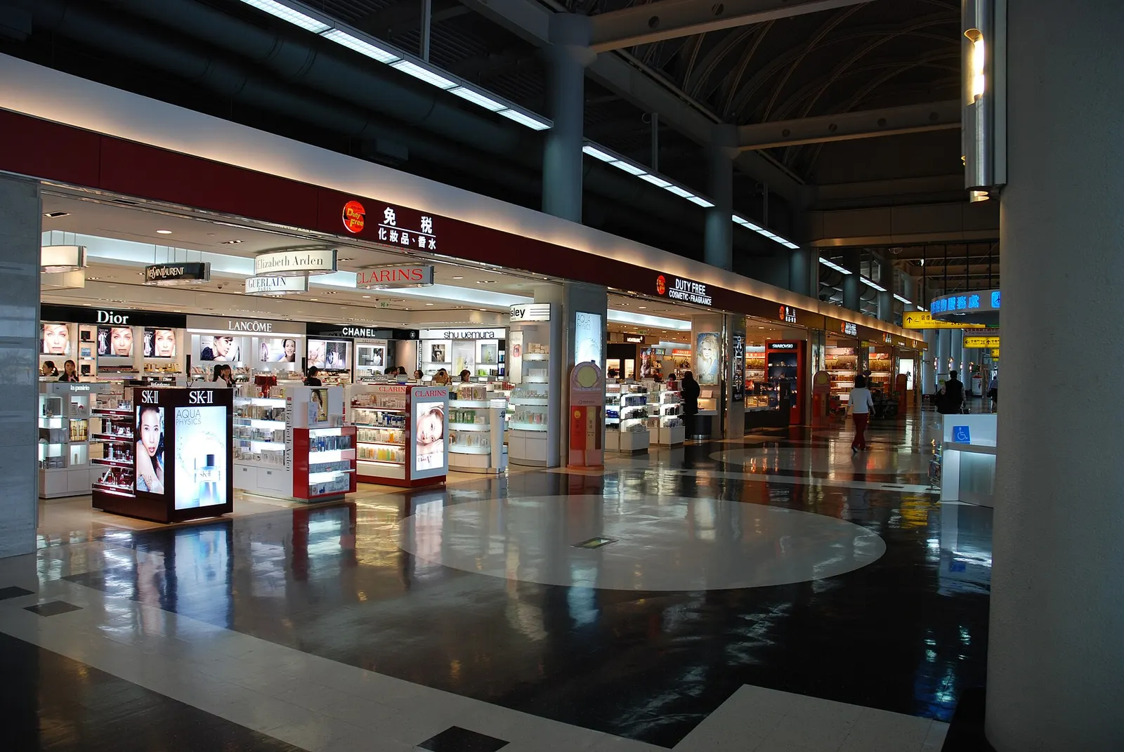 Duty-free shopping corridor inside Kaohsiung International Airport