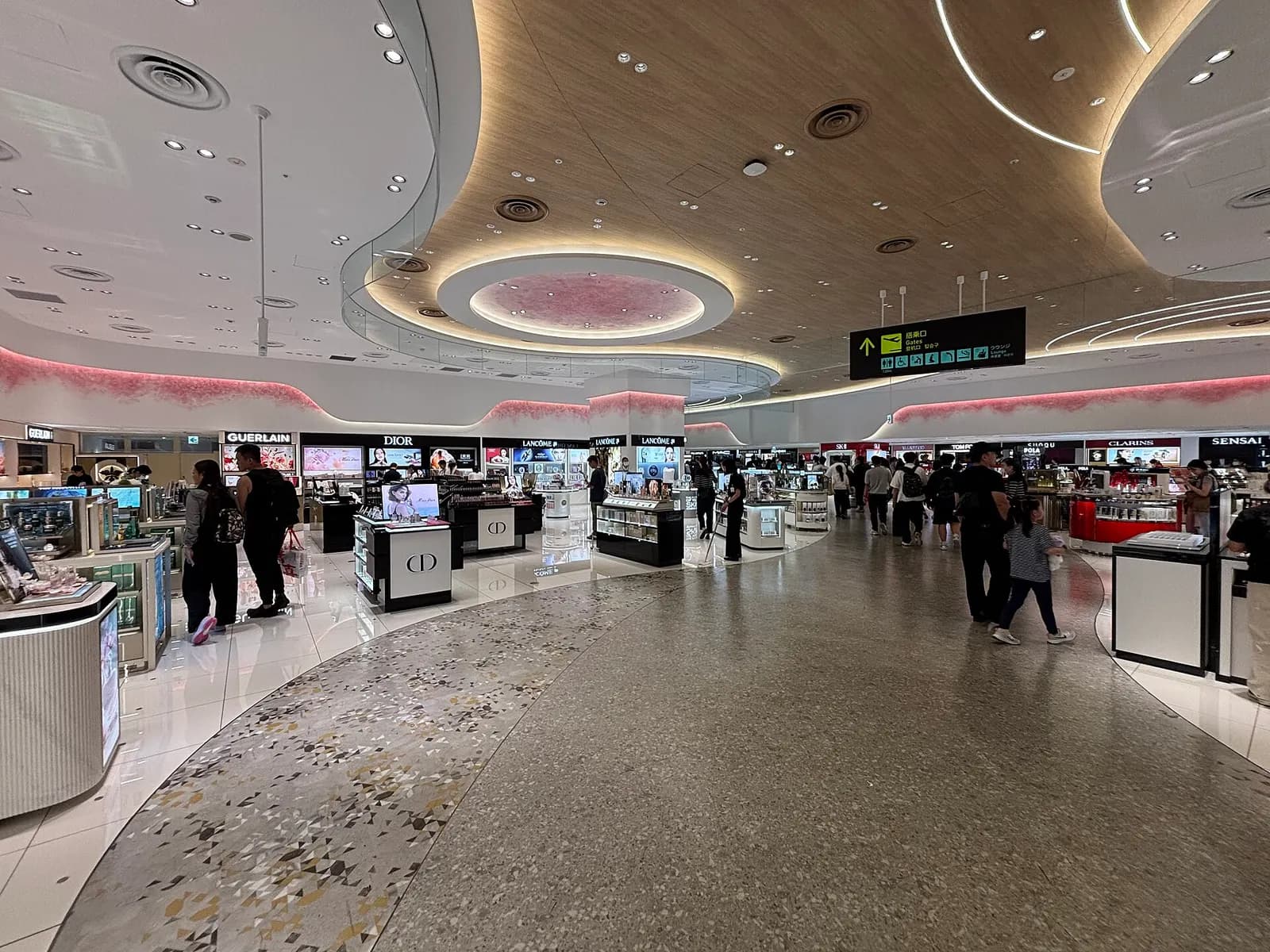 Duty-free shops and retail counters in the airside restricted area of Terminal 1.