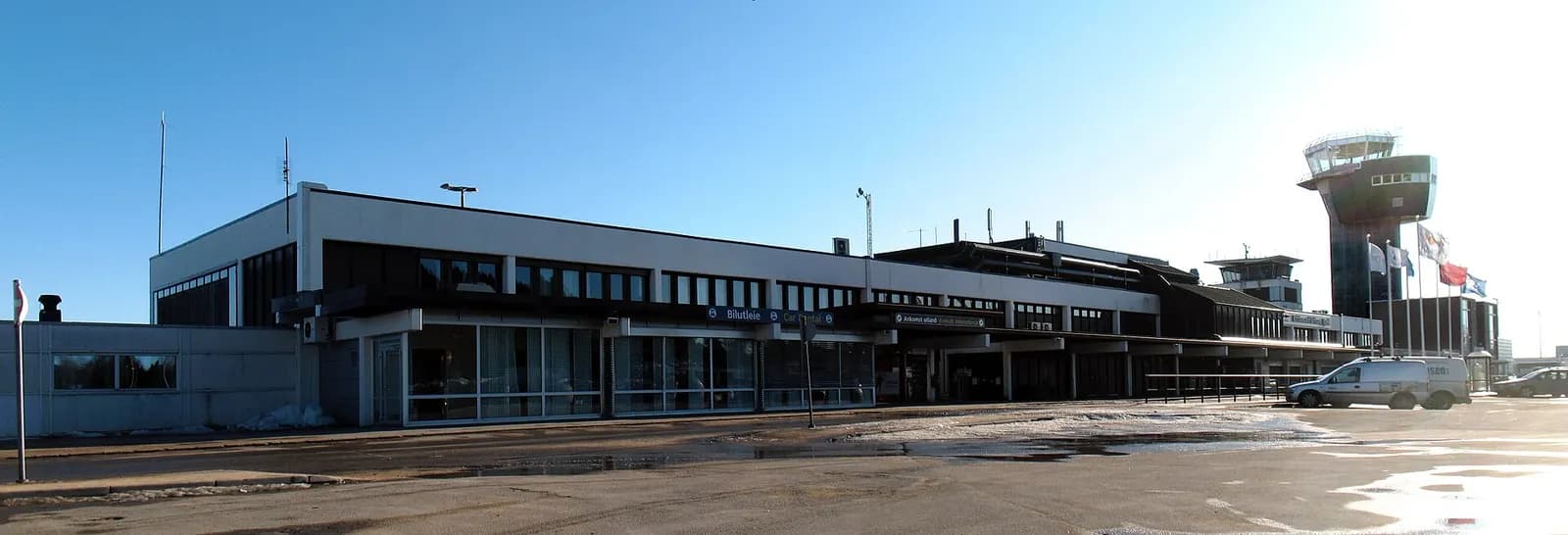 Departures and arrivals hall interior at Kristiansand Airport, Kjevik