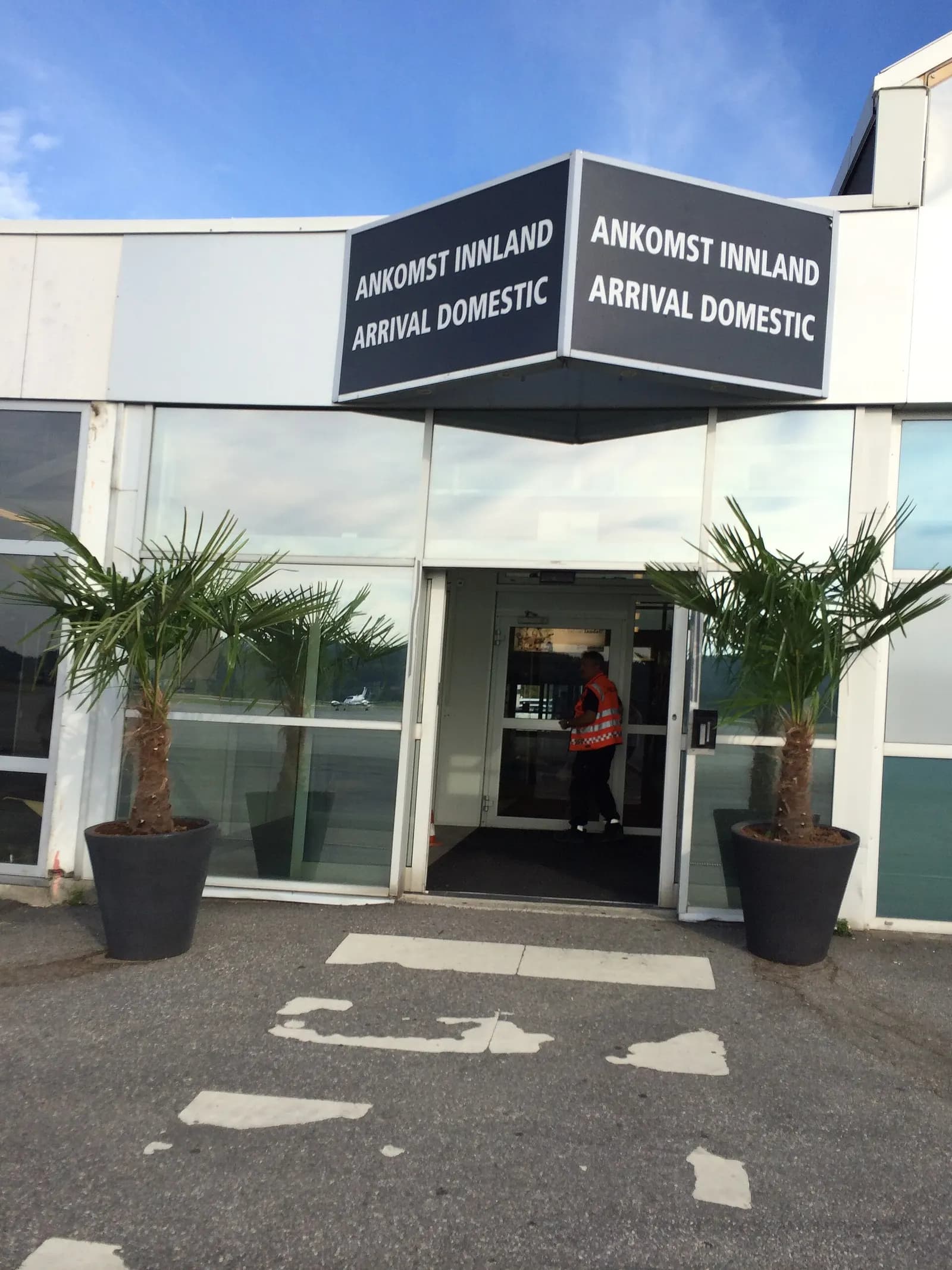 Domestic arrivals area inside Kristiansand Airport, Kjevik