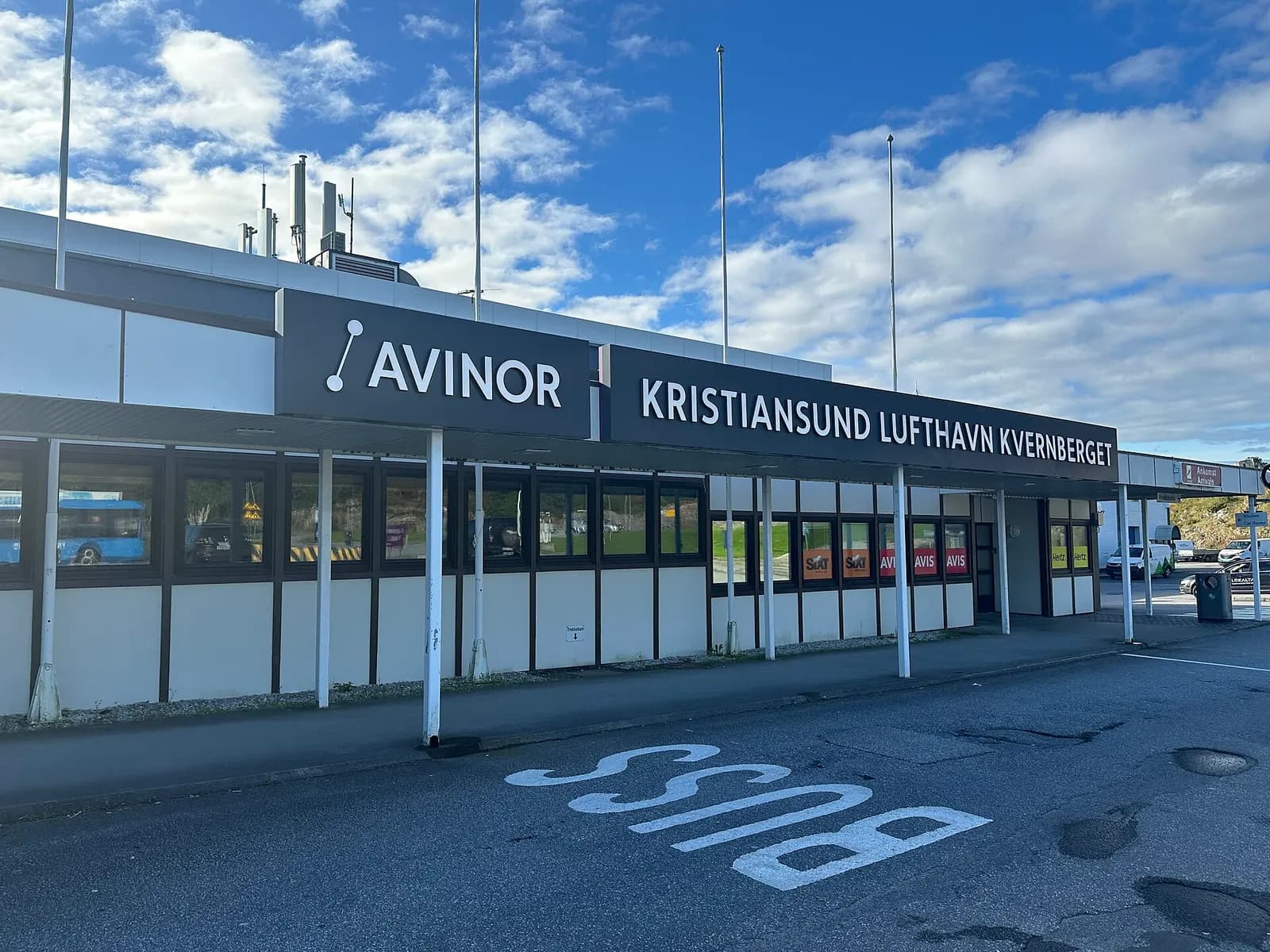 Bus parking stand at Kristiansund Airport Kvernberget