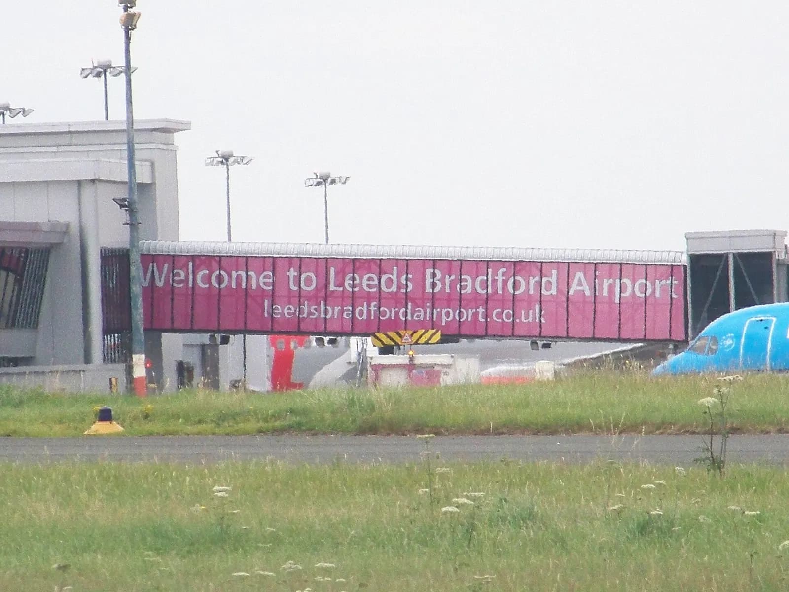 A jetbridge at Leeds Bradford International Airport. As seen from the viewing area on Victoria Avenue. Taken on the afternoon of Saturday the 24th of July 2010.